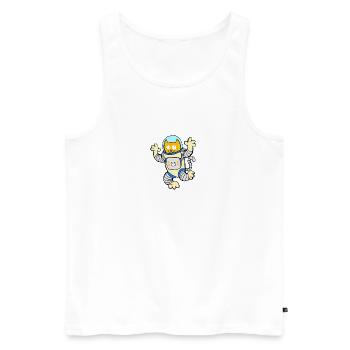 GATONAUTA - Männer Premium Bio Tank Top - Weiß - Vorne - Michal (187cm)