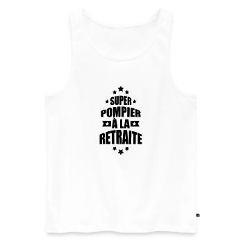 super pompier à la retraite - Débardeur bio Premium Homme - blanc - Devant - Michal (187cm)