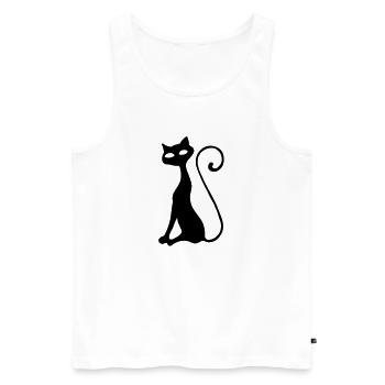 cat - Men's Premium Organic Tank Top - white - Front - AI Model Male 178 light (178cm)