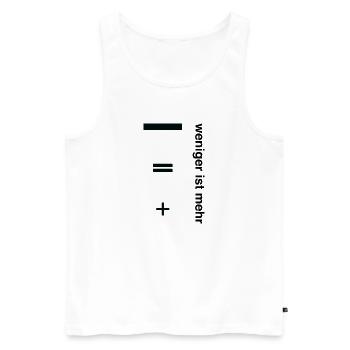 Weniger ist mehr Bauhaus Design 2 - Männer Premium Bio Tank Top - Weiß - Vorne - Michal (187cm)