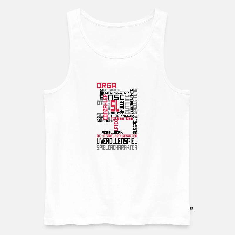Textwolke LARP - Männer Premium Bio Tank Top - Weiß
