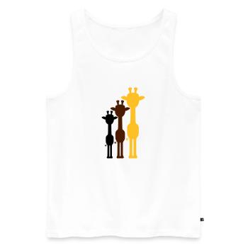 3 Colors Cool Giraffe Outline Shadow Silhouette - Men's Premium Organic Tank Top - white - Front - Michal (187cm)