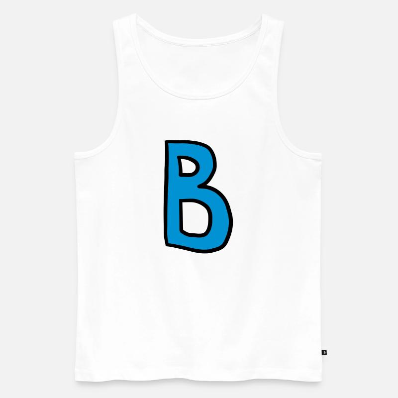 Buchstabe B Comic Cartoon - Männer Premium Bio Tank Top - Weiß