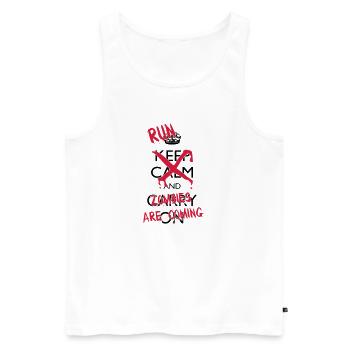Run zombies - Débardeur bio Premium Homme - blanc - Devant - Michal (187cm)