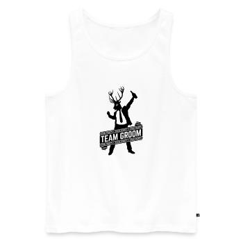 Team Groom / Stag Party (1C) - Men's Premium Organic Tank Top - white - Front - AI Model Male 178 light (178cm)