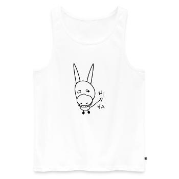 Lustiger Esel - Männer Premium Bio Tank Top - Weiß - Vorne - Michal (187cm)