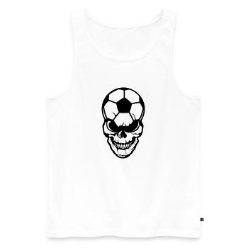 Fußball Kopf des Todes Schädel Schädel - Männer Premium Bio Tank Top - Weiß - Vorne - AI Model Male 178 light (178cm)