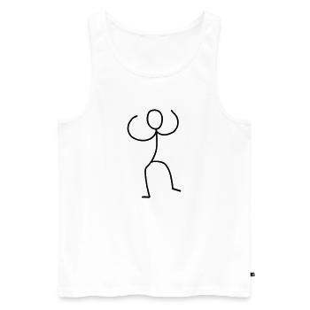Strichmännchen beim Tanzen 2 - Männer Premium Bio Tank Top - Weiß - Vorne - Michal (187cm)