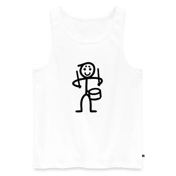 Strichmännchen Caixa - Männer Premium Bio Tank Top - Weiß - Vorne - Michal (187cm)