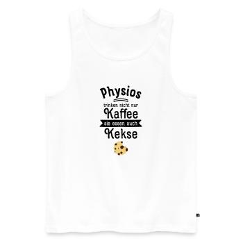 Physios Trinken Nicht Nur Kaffee... - Männer Premium Bio Tank Top - Weiß - Vorne - Michal (187cm)