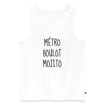 Mojito - Citation - Humour - Comique - Fun Alcool - Débardeur bio Premium Homme - blanc - Devant - AI Model Male 178 light (178cm)