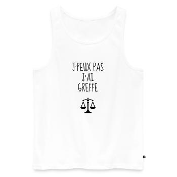 greffier / greffe / tribunal / justice / juge - Débardeur bio Premium Homme - blanc - Devant - AI Model Male 178 light (178cm)