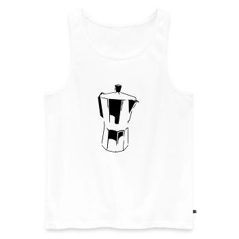 Espresso Cooker (1c) - Men's Premium Organic Tank Top - white - Front - AI Model Male 178 light (178cm)