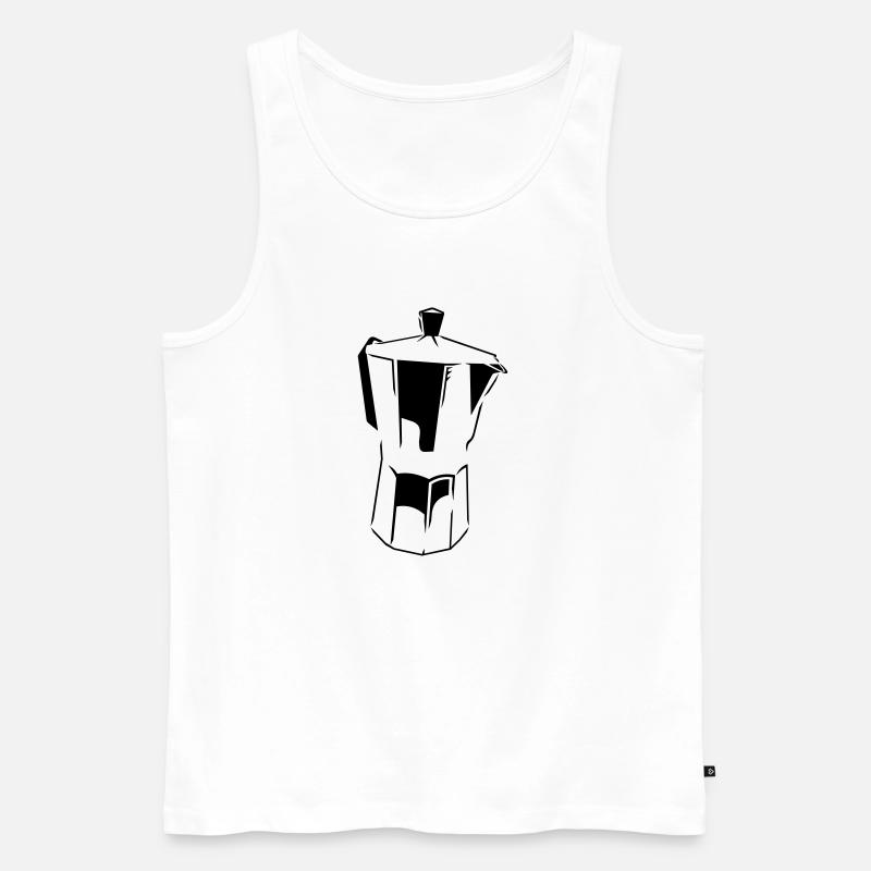 Espresso Kocher (1c) - Männer Premium Bio Tank Top - Weiß