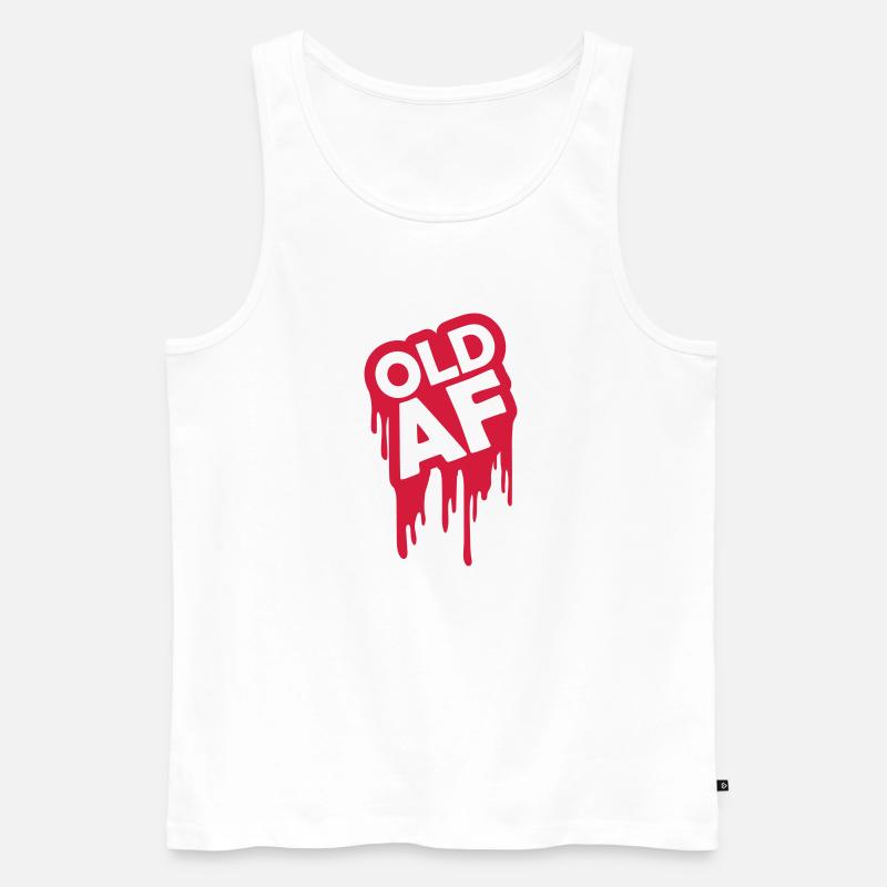 old AF Text Logo - Männer Premium Bio Tank Top - Weiß