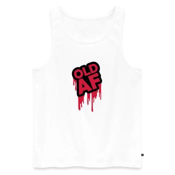 old AF Text Logo - Männer Premium Bio Tank Top - Weiß - Vorne - AI Model Male 178 light (178cm)