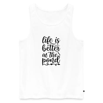 5 life is better at the pond - Men's Premium Organic Tank Top - white - Front - Michal (187cm)