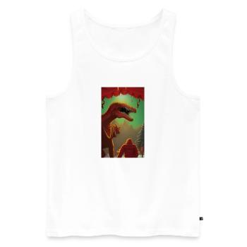 Creepy Horror Comic Alien on a strange planet land - Men's Premium Organic Tank Top - white - Front - Michal (187cm)