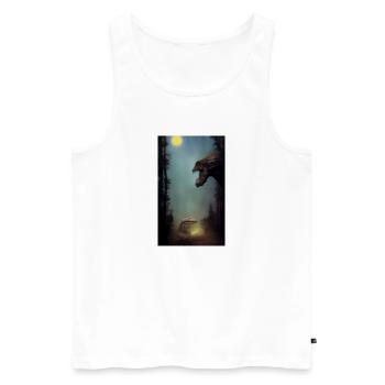 Creepy Horror Comic Alien on a strange planet land - Men's Premium Organic Tank Top - white - Front - AI Model Male 178 light (178cm)