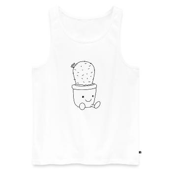 Cactus Sucré - Débardeur bio Premium Homme - blanc - Devant - Michal (187cm)