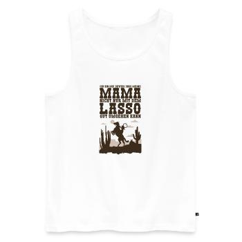 Ich bin der Beweis Lasso - Männer Premium Bio Tank Top - Weiß - Vorne - Michal (187cm)