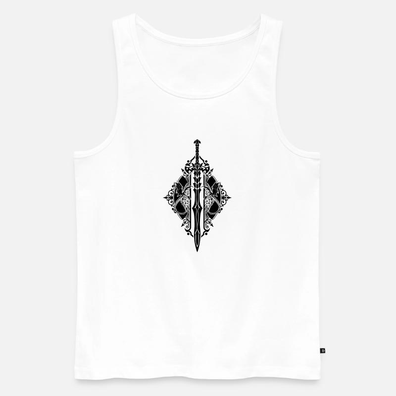 Drachenschwert - Männer Premium Bio Tank Top - Weiß