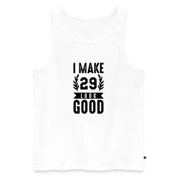 look good 29 - Männer Premium Bio Tank Top - Weiß - Vorne - AI Model Male 178 light (178cm)