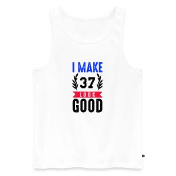 look good 37 - Men's Premium Organic Tank Top - white - Front - AI Model Male 178 light (178cm)