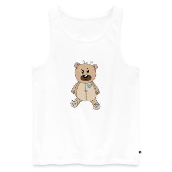 Teddy - Männer Premium Bio Tank Top - Weiß - Vorne - Michal (187cm)