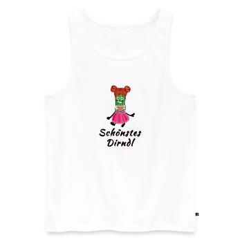 Dirndl, schönstes Dirndl,gurke,Tracht - Männer Premium Bio Tank Top - Weiß - Vorne - Michal (187cm)