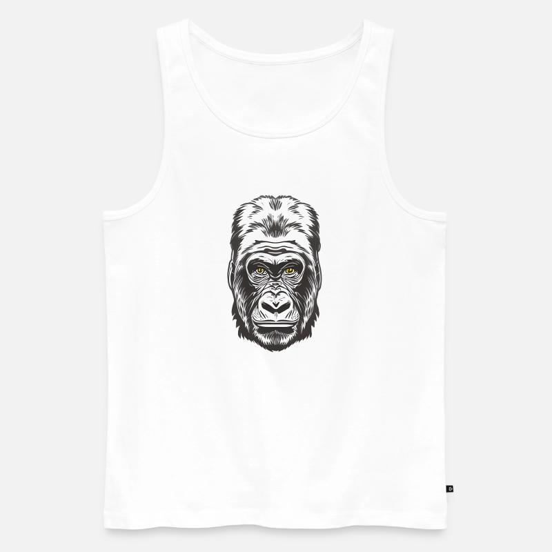 Gorilla - Männer Premium Bio Tank Top - Weiß
