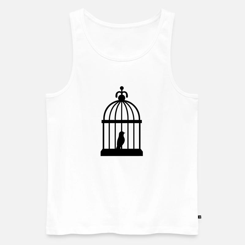 Vogelbauer - Männer Premium Bio Tank Top - Weiß