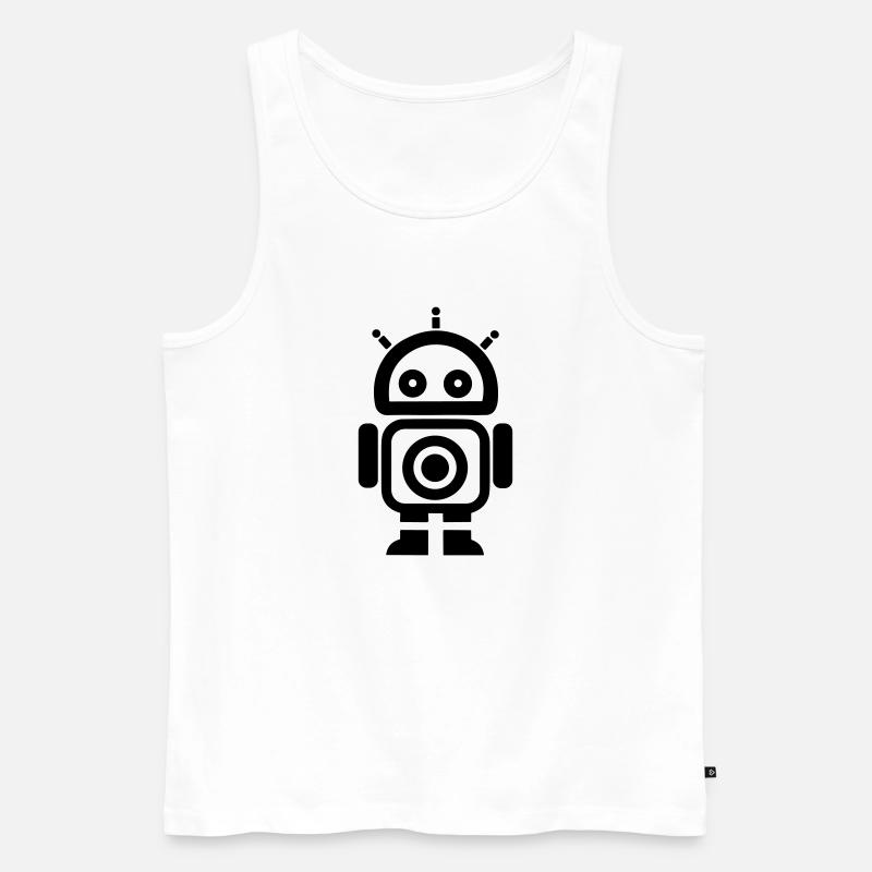 Kleiner Roboter - Männer Premium Bio Tank Top - Weiß