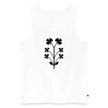 Blume mit Stiel - Männer Premium Bio Tank Top - Weiß - Vorne - AI Model Male 178 light (178cm)