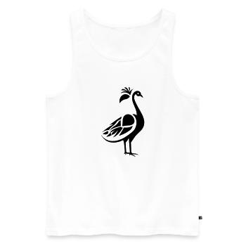 Petit paon - Débardeur bio Premium Homme - blanc - Devant - Michal (187cm)