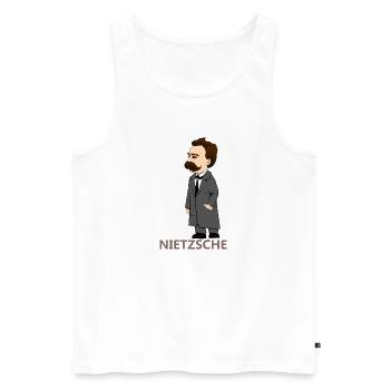 Nietzsche - Männer Premium Bio Tank Top - Weiß - Vorne - Michal (187cm)