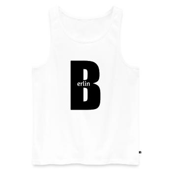 Berlin - Männer Premium Bio Tank Top - Weiß - Vorne - AI Model Male 178 light (178cm)
