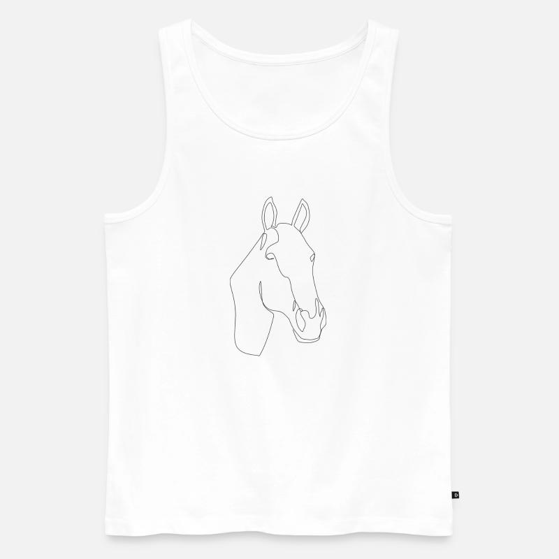 Pferdekopf Daci - Männer Premium Bio Tank Top - Weiß