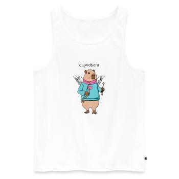 Cupidbara - Men's Premium Organic Tank Top - white - Front - Michal (187cm)