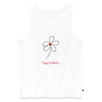 JAHRESTAG. ALLES GUTE ZUM GEBURTSTAG. ALLES GUTE ZUM GEBURTSTAG. - Männer Premium Bio Tank Top - Weiß - Vorne - Michal (187cm)