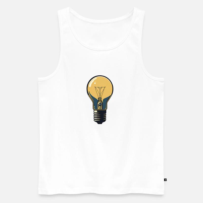 Idea Glühbirne - Männer Premium Bio Tank Top - Weiß