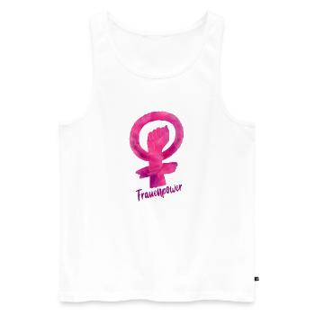Frauenpower - Weiblichkeit weiblich Zeichen - Männer Premium Bio Tank Top - Weiß - Vorne - AI Model Male 178 light (178cm)
