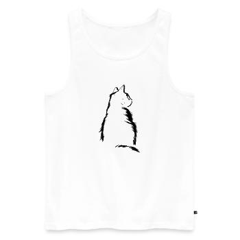 Cat, Cat Motif - Men's Premium Organic Tank Top - white - Front - Michal (187cm)