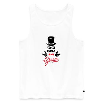 groom - Men's Premium Organic Tank Top - white - Front - AI Model Male 178 light (178cm)