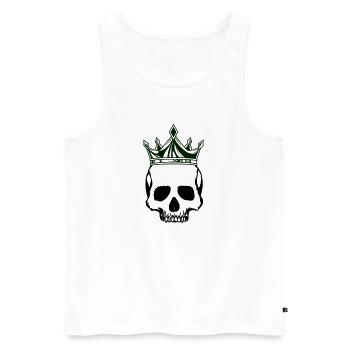 Couronne du roi du crâne - Débardeur bio Premium Homme - blanc - Devant - Michal (187cm)