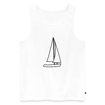 Segelschiff - Männer Premium Bio Tank Top - Weiß - Vorne - Michal (187cm)