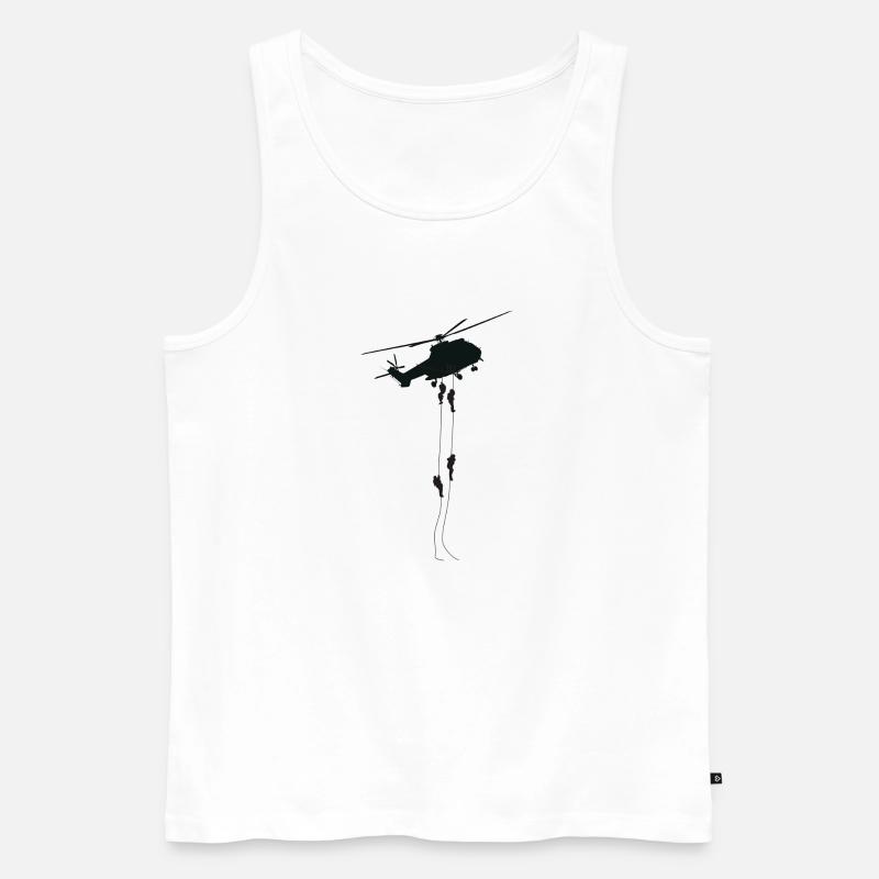 Hubschrauber Geschenk Pilot Helikopter - Männer Premium Bio Tank Top - Weiß