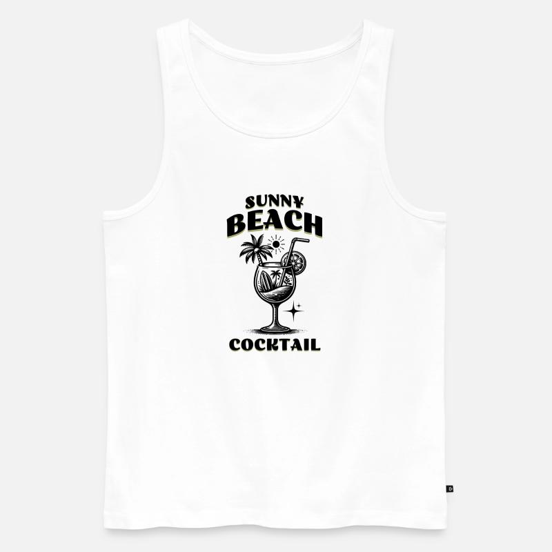 Sunny Beach - Männer Premium Bio Tank Top - Weiß