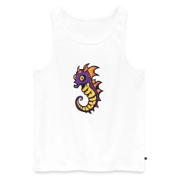 Hippocampe Halloween Bande dessinée drôle - Débardeur bio Premium Homme - blanc - Devant - Michal (187cm)