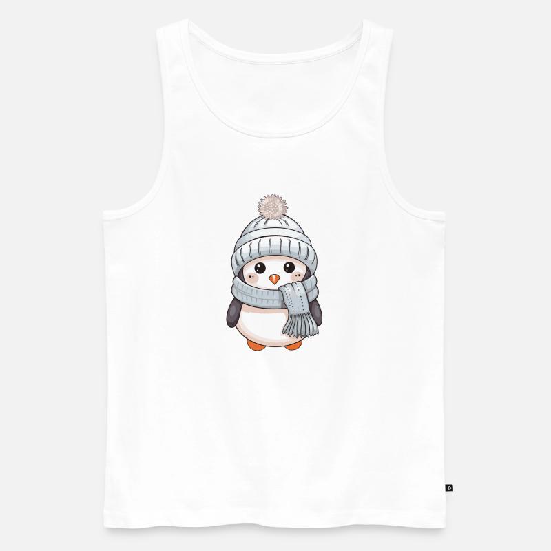 Pinguin Winter Comic Niedlich - Männer Premium Bio Tank Top - Weiß